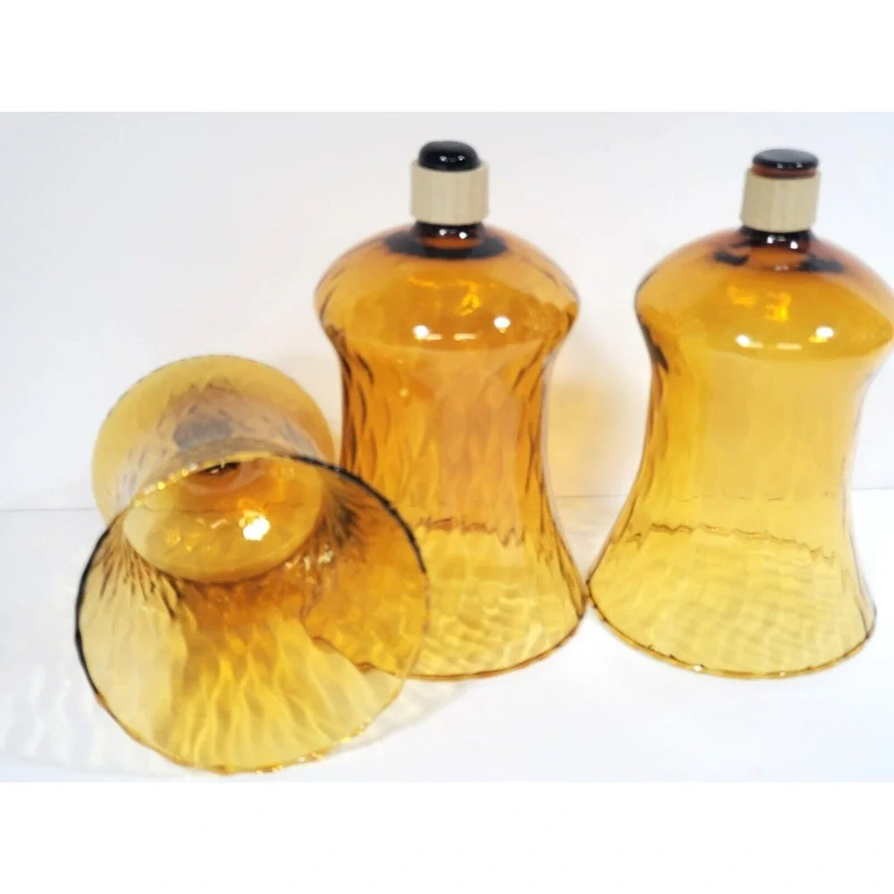 Vintage Votive‎ Cups  Amber Glass Peg Candles Home Interiors New Grippers QTY 3